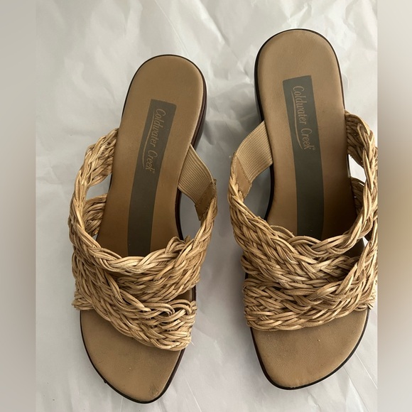 Woven wedge heeled slides by Coldwater Creek in size 6 1/2 - Picture 4 of 16